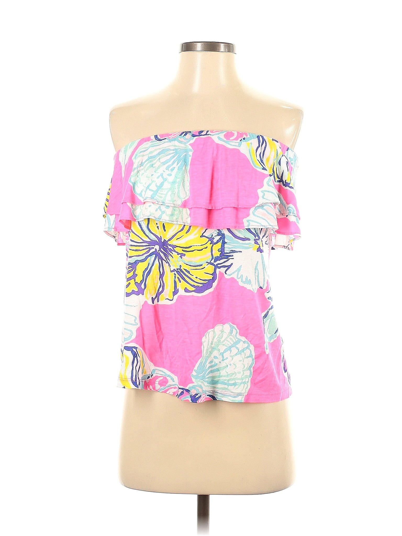 Lilly Pulitzer Floral Tropical Pink Tube Top Size S 65 Off Thredup