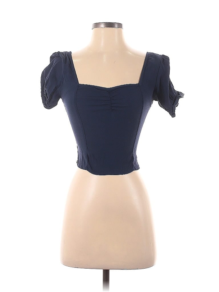 WAYF 100% Rayon Blue Short Sleeve Blouse Size XS - photo 1