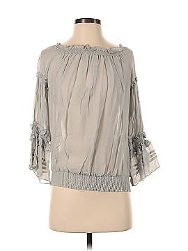 Zara Basic Long Sleeve Silk Top (view 1)