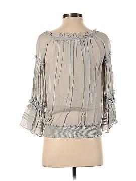 Zara Basic Long Sleeve Silk Top (view 2)