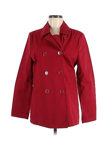 Oleg Cassini Solid Red Coat Size M 78 off ThredUp