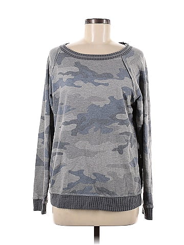 Knox Rose Camo Color Block Gray Pullover Sweater Size M - 40% off