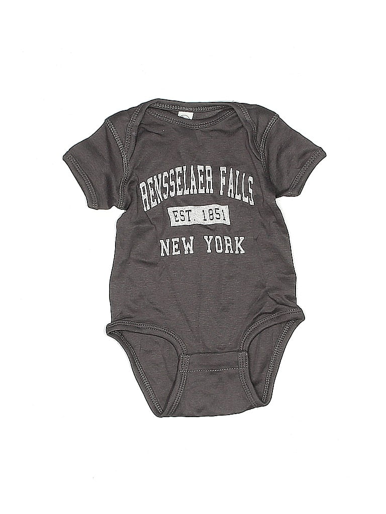 Click to view more detailed imagery on our partner's website Pre-owned Rabbit Skins Babies' Short Sleeve Onesie In Gray