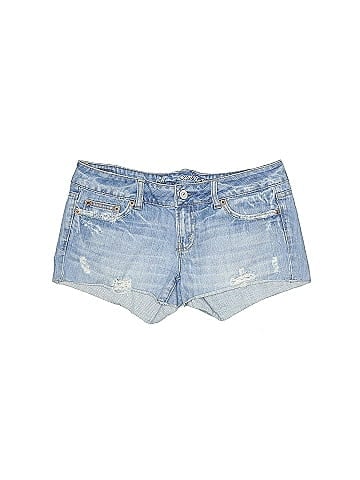 American Eagle Outfitters 100% Cotton Solid Blue Denim Shorts Size 4 - 66%  off