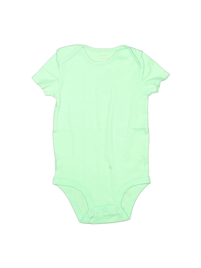 Pre-owned Carter's Kids' Short Sleeve Onesie In Green