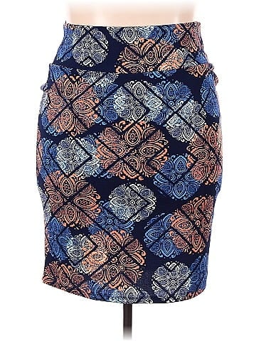 Lularoe Multi Color Blue Casual Skirt Size 2X (Plus) - 50% off