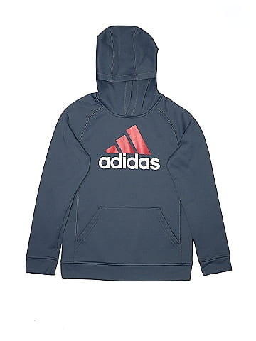 Adidas 100 Polyester Color Block Navy Blue Pullover Hoodie Size M