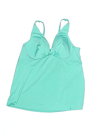 Swim by Cacique Solid Blue Teal Swimsuit Top Size XL (40D) - 47