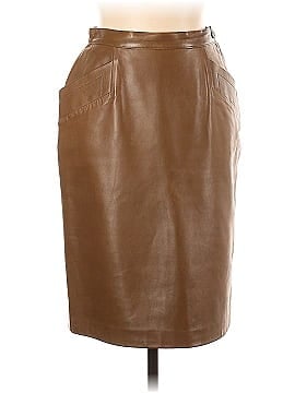 Yves Saint Laurent Rive Gauche Leather Skirt (view 1)