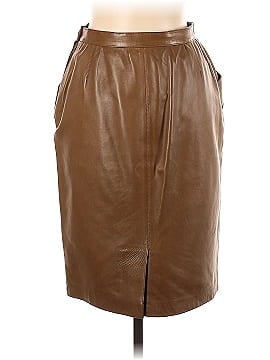 Yves Saint Laurent Rive Gauche Leather Skirt (view 2)
