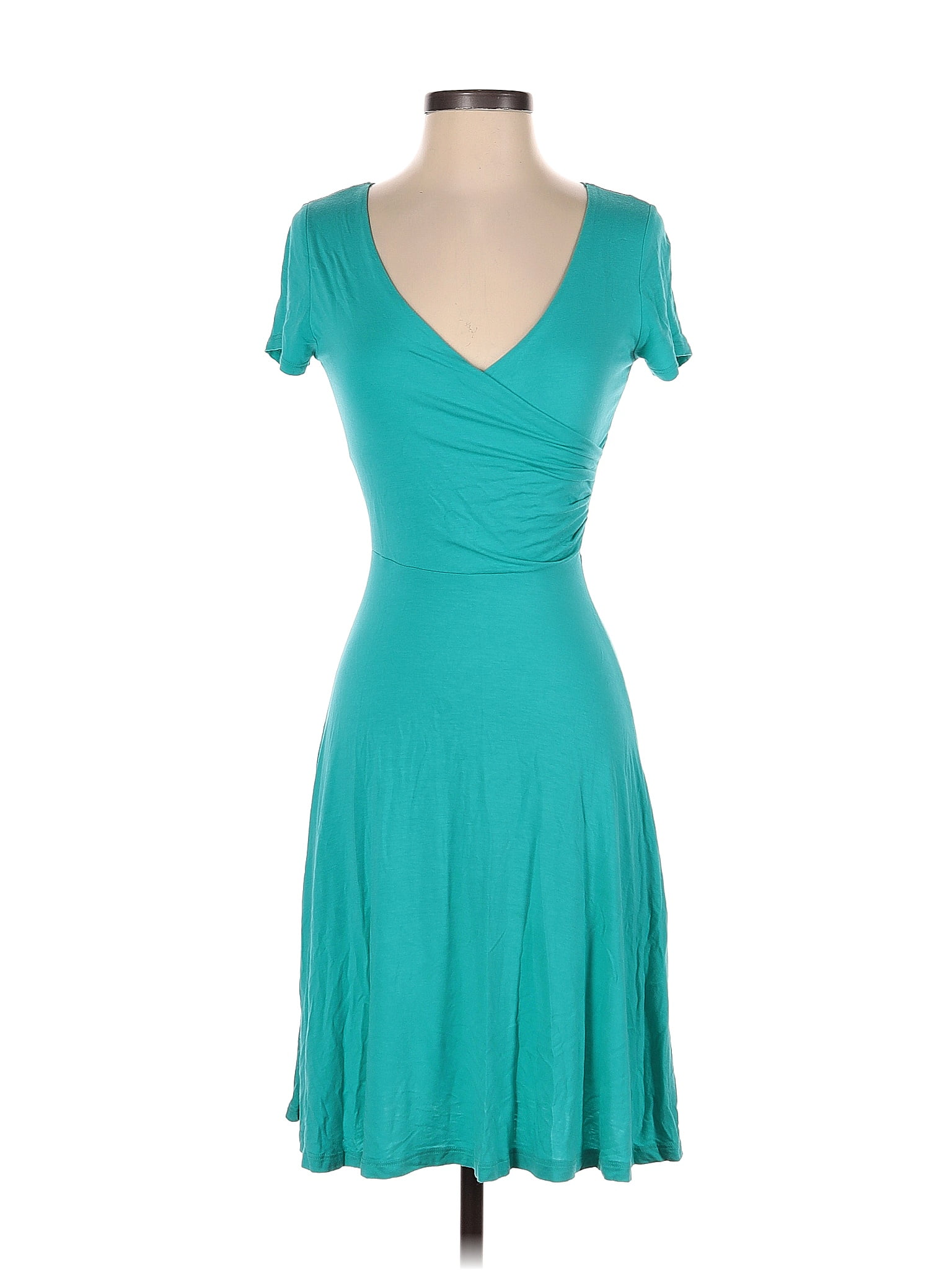 Gilli Solid Blue Teal Casual Dress Size S - 58% off