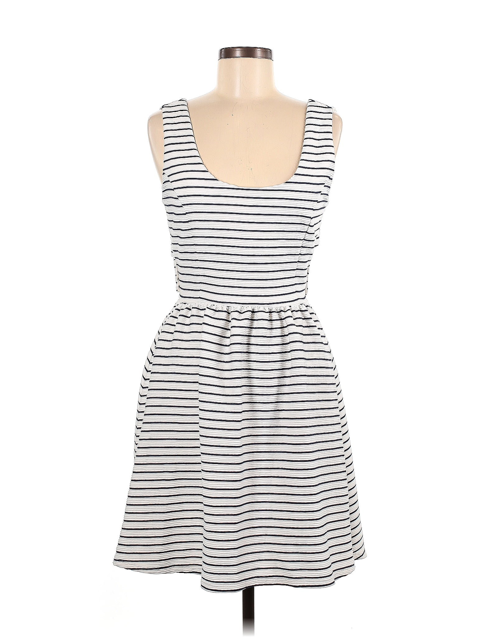 LC Lauren Conrad 100% Polyester Stripes Multi Color White Casual