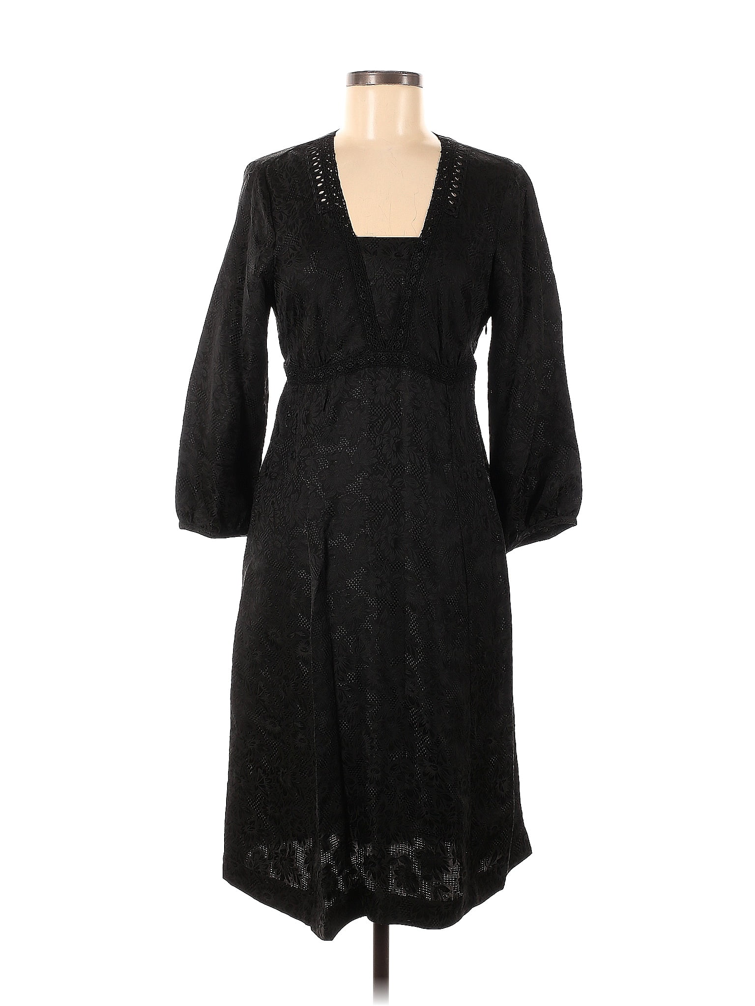 Isabella Bird 100 Silk Solid Black Cocktail Dress Size 6 77 off
