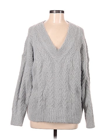 Lucky Brand Color Block Solid Gray Pullover Sweater Size M - 68