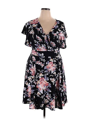 Torrid 100% Rayon Floral Black Casual Dress Size 2X Plus (2) (Plus) - 56%  off