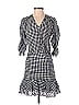 Veronica Beard Checkered-gingham Houndstooth Plaid Gray Casual Dress Size 0 - photo 1