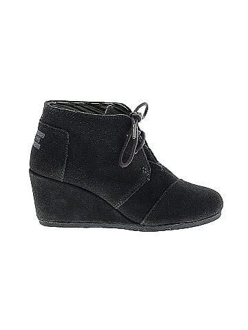 Toms cheap black wedges