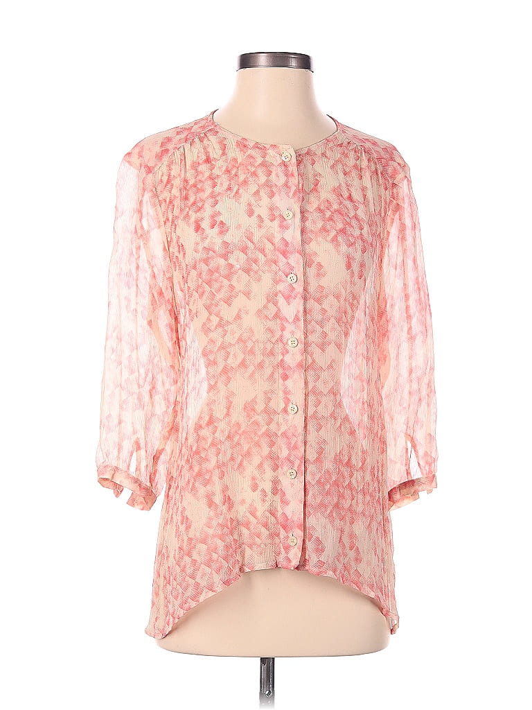 CAbi 100% Silk Pink Long Sleeve Blouse Size S - photo 1