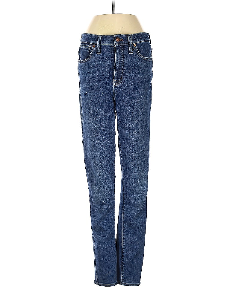 Madewell Solid Blue Tall 10 High-Rise Skinny Jeans in Wendover