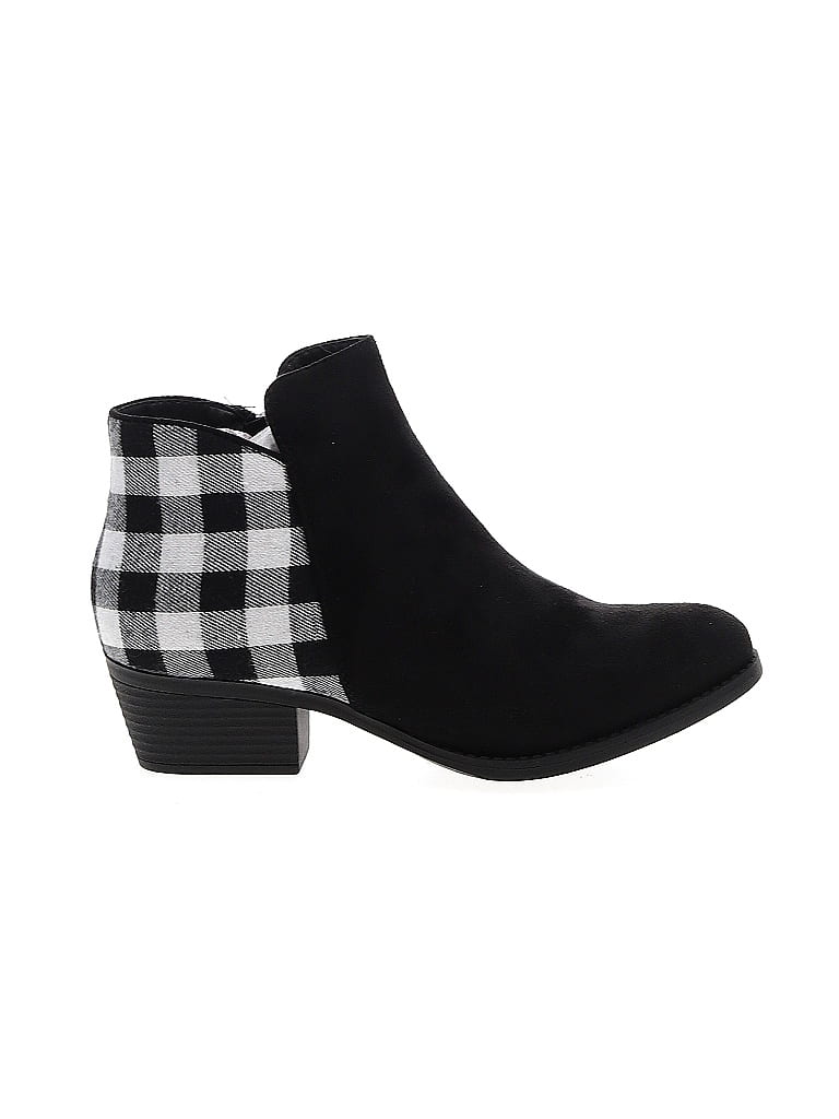 BOUTIQUE By Corkys Houndstooth Checkered-gingham Plaid Black Ankle Boots Size 10 - photo 1