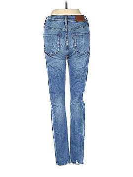 Madewell 9" Mid-Rise Skinny Jeans in Frankie Wash: Torn-Knee Edition (view 2)
