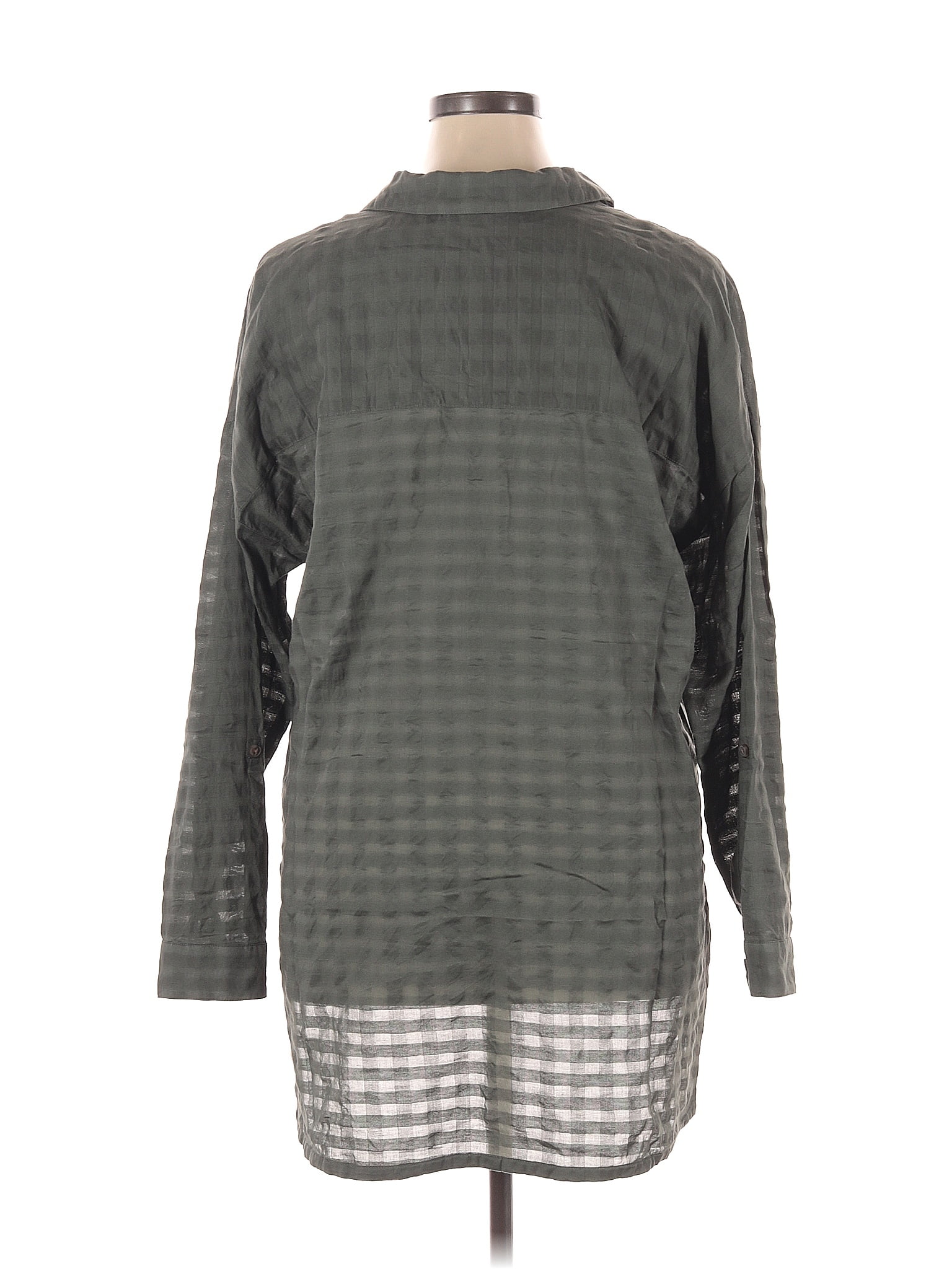 J.Jill 100% Cotton Gray Long Sleeve Blouse Size 3X (Plus) - 69