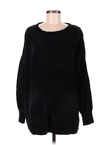 Wild Fable 100% Polyester Color Block Solid Black Pullover Sweater Size M -  59% off