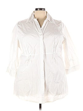 Basic Editions 3/4 Sleeve Button-Down Shirt (view 1)
