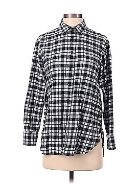 Madewell Flannel Oversized Side-Button Shirt in Bridgeport Plaid (view 1)