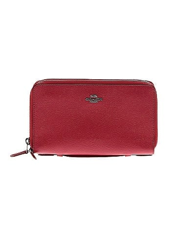 Coach Solid Red Leather Wallet One Size 72 off ThredUp