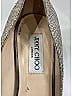 Jimmy Choo 100% Leather Jacquard Marled Snake Print Brocade Silver Heels Size 41 (EU) - photo 9