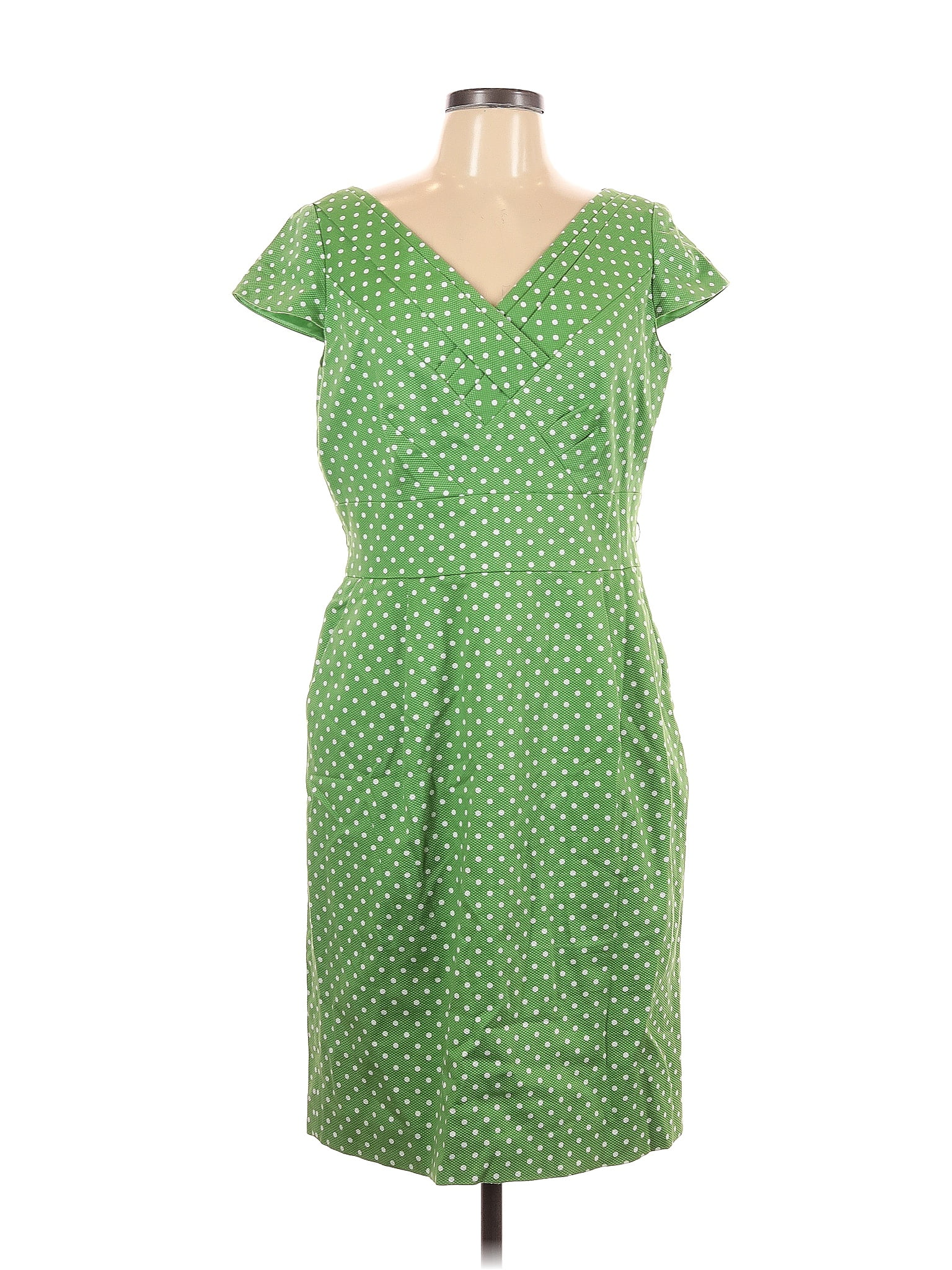 Tahari by ASL Polka Dots Green Casual Dress Size 12 - 77% off | ThredUp