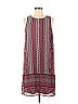 Tacera 100% Polyester Paisley Fair Isle Baroque Print Graphic Aztec Or Tribal Print Burgundy Casual Dress Size M - photo 1