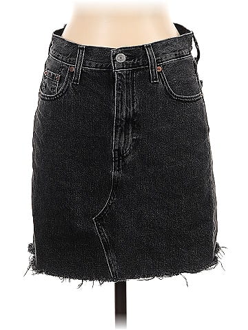 Levi s 100 Cotton Solid Black Denim Skirt 26 Waist 60 off