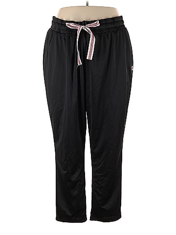 FILA 100% Polyester Solid Black Track Pants Size 3X (Plus) - 66