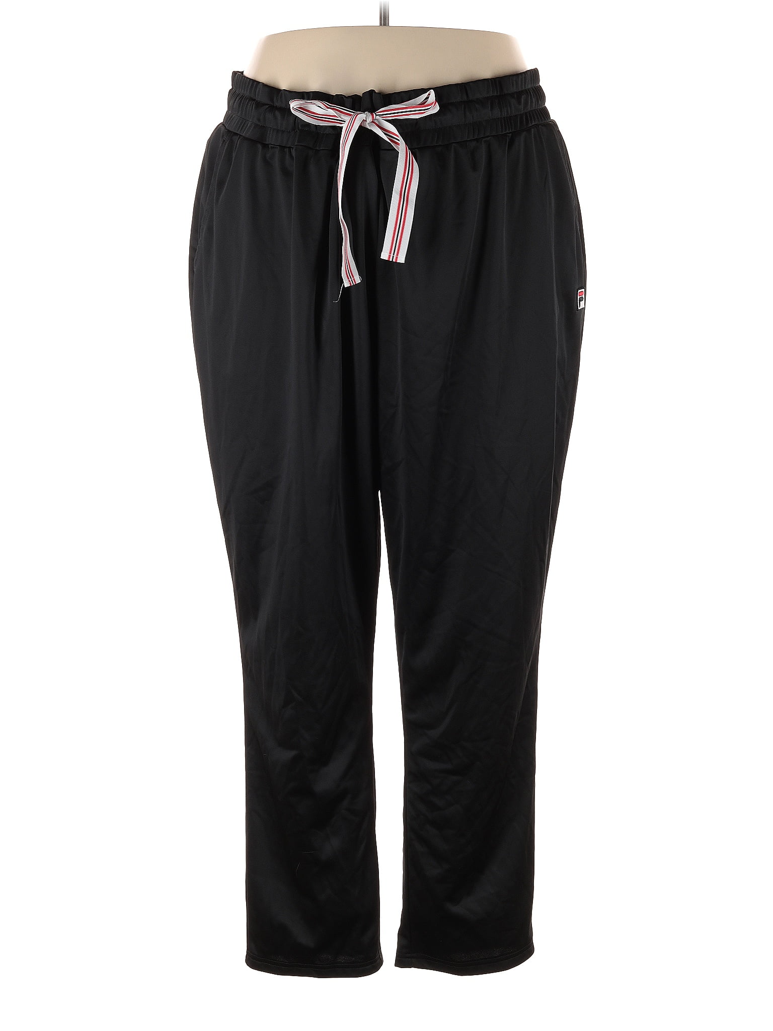 FILA 100% Polyester Solid Black Track Pants Size 3X (Plus) - 66% off