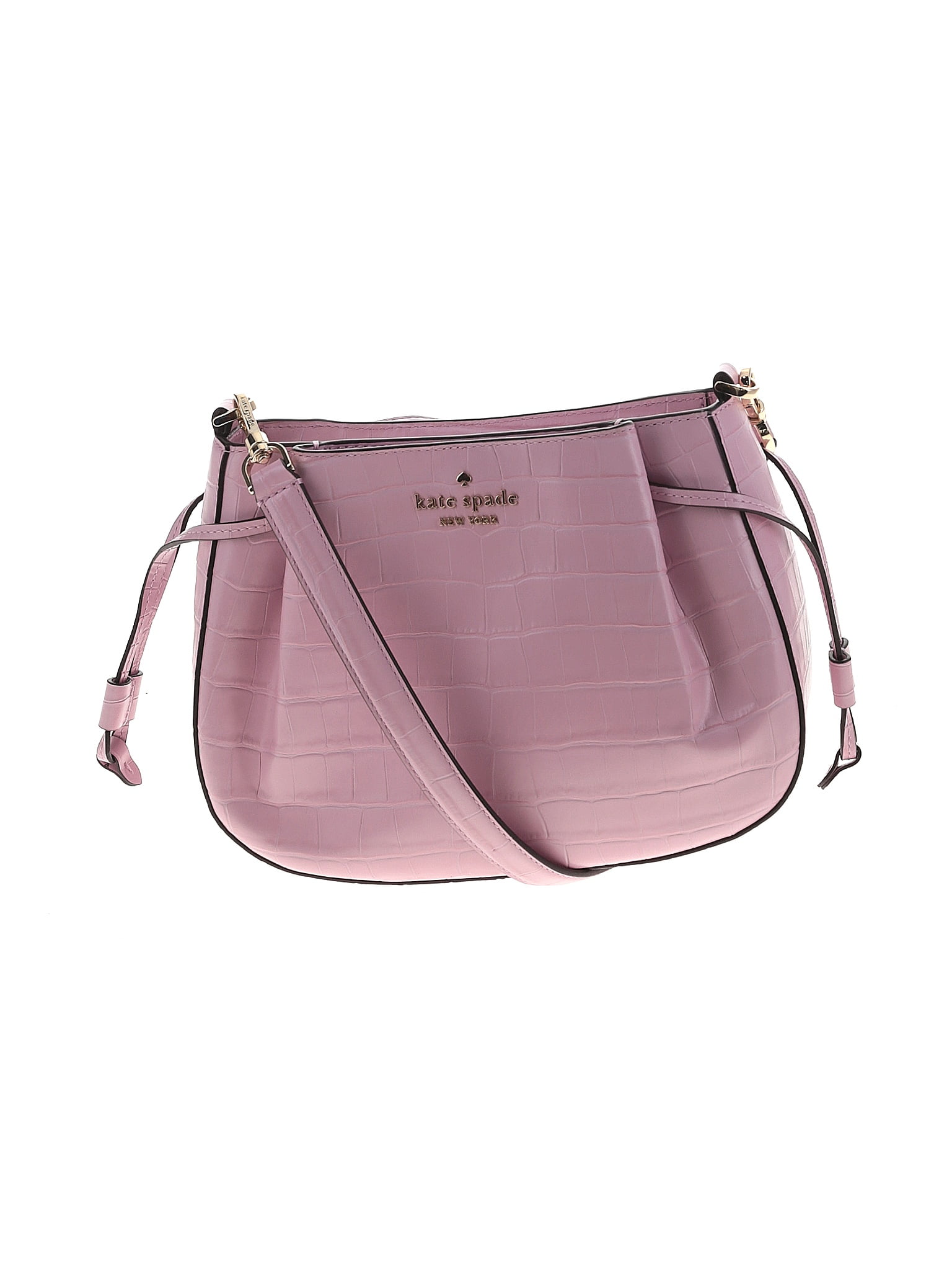 Kate Spade New York Solid Purple Pink Leather Crossbody Bag One Size 73 Off Thredup 1996