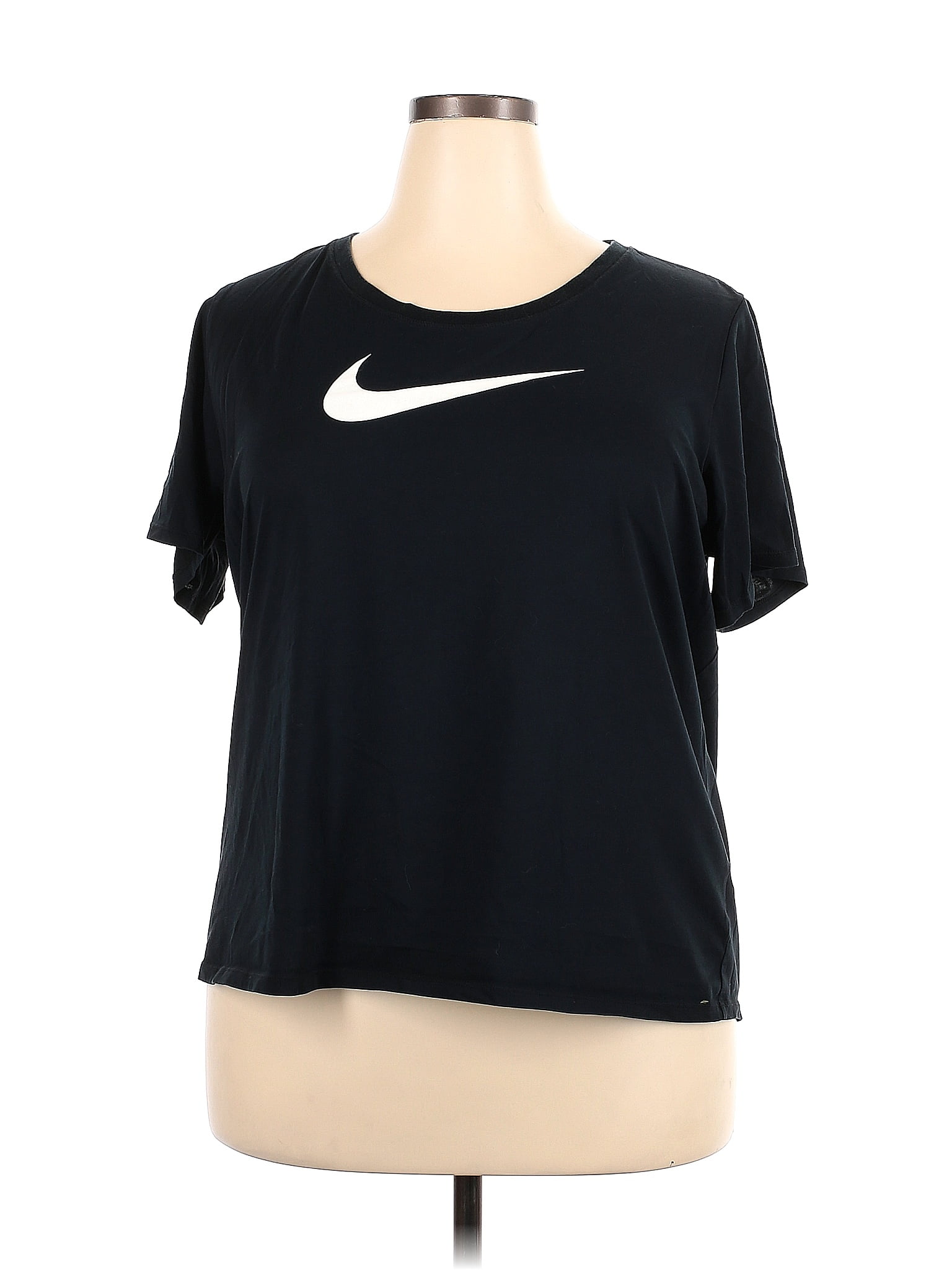 Nike Color Block Black Active T-Shirt Size 2X (Plus) - 59% off