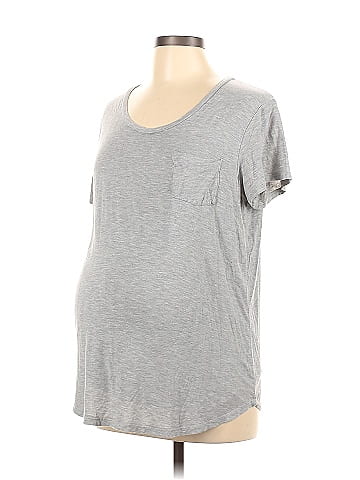 Kindred Bravely Gray Short Sleeve T-Shirt Size L (Maternity) - 50