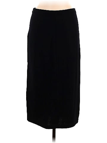 Adrienne Vittadini 100% Wool Solid Black Casual Skirt Size M - 68