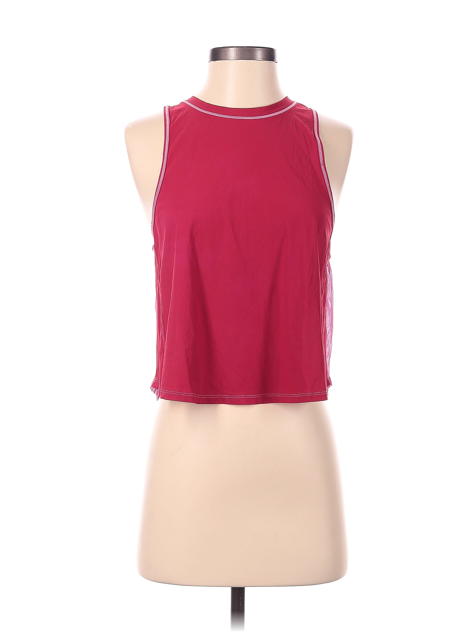 Lululemon Athletica Color Block Solid Red Burgundy Active Tank Size 2 - 50%  off