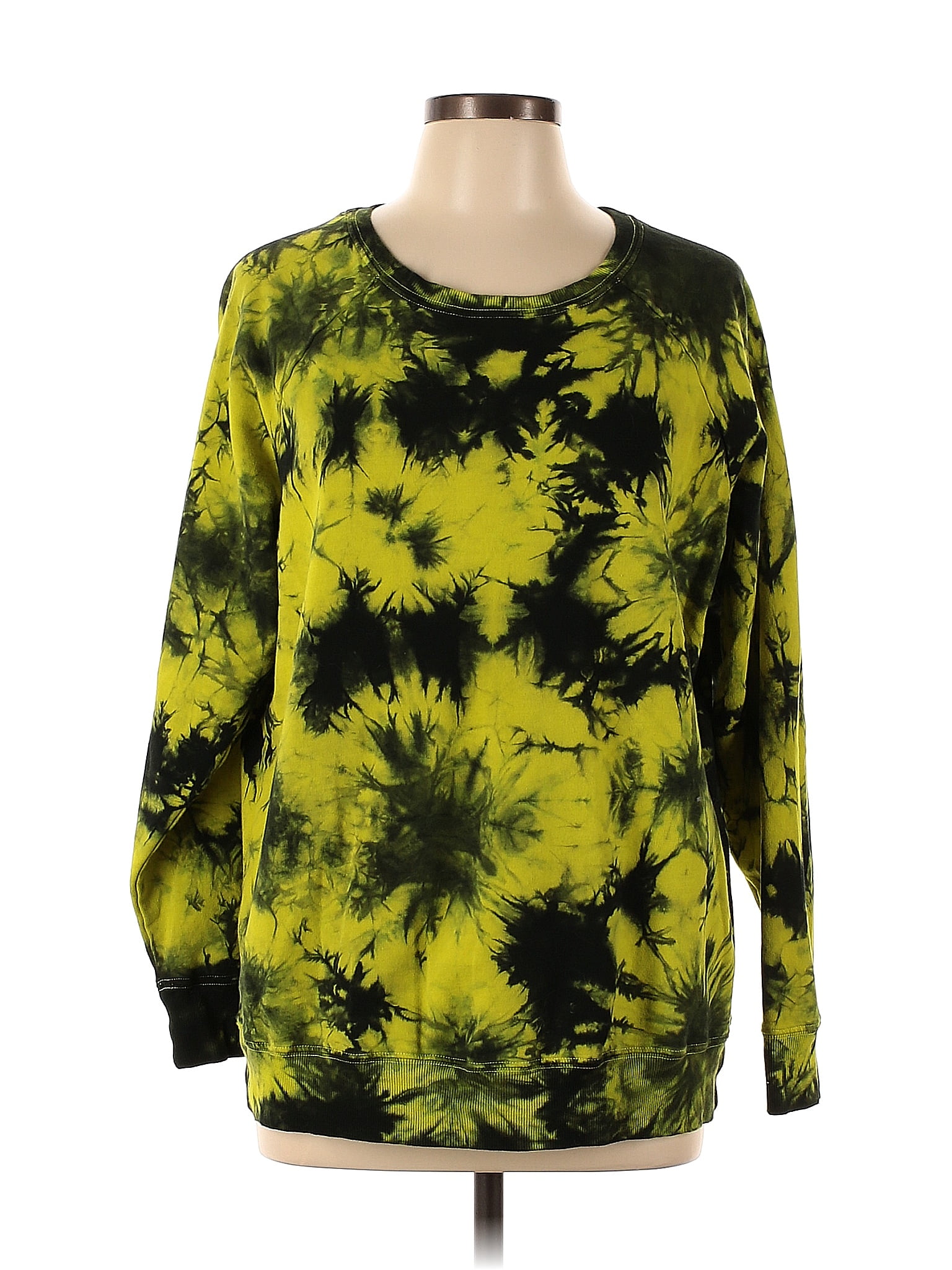 Torrid Color Block Green Sweatshirt Size Lg Plus (0) (Plus) - 58