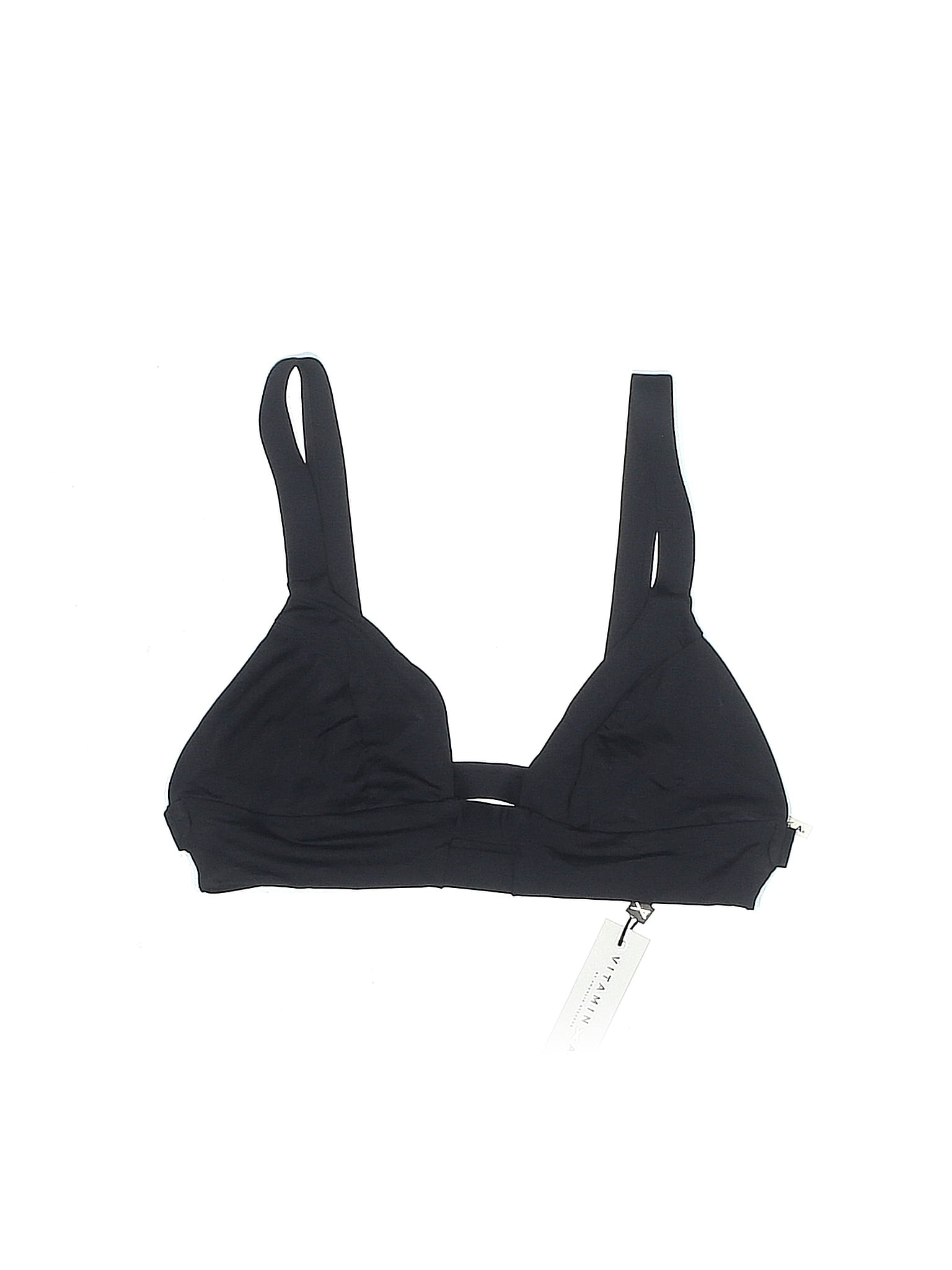 Vitamin A Solid Black Swimsuit Top Size M - 73% off