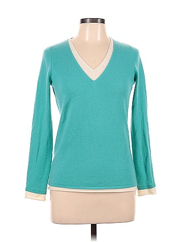 Belford 100 Cashmere Color Block Solid Blue Teal Cashmere