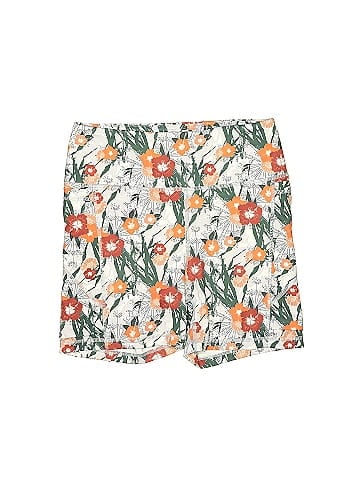 Senita Athletics Floral Multi Color Orange Athletic Shorts Size M - 26% off