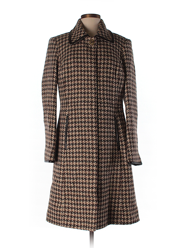 Coach Houndstooth Brown Wool Coat Size M - 78% off | thredUP
