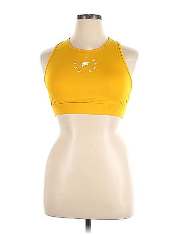 Fabletics Graphic Yellow Sports Bra Size XL - 50% off