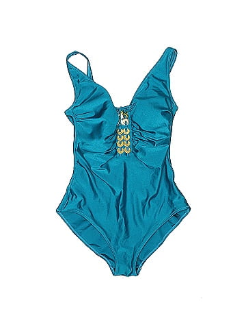 Gottex Solid Teal One Piece Swimsuit Size 16 - 64% off