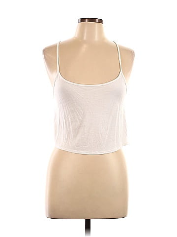 Topshop 100% Viscose White Tank Top Size 6 - 46% off