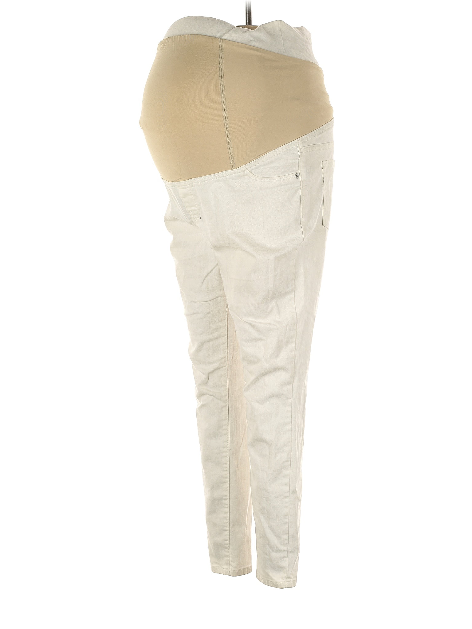 Isabel Maternity Solid White Ivory Dress Pants Size 10 (Maternity) 52